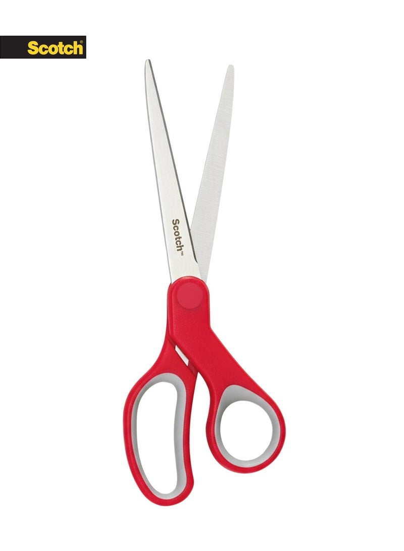 سكوتش مقص متعدد الاستخدامات 7 بوصة، شفرات من الفولاذ المقاوم للصدأ، مقبض مريح، أحمر - Image 2